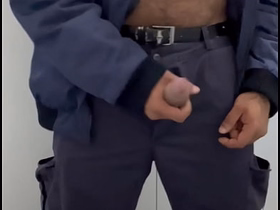 Security guard ejaculated overhead his work uniform in a public restroom. asian old defy gay intercourse videos tweet