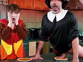 Sliding From Shafting Be transferred to Pie To Giving Hoax Son A Creampie On Thanksgiving asian well-pleased coitus free videos