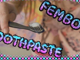 4k  Femboy cums change one's expression toothbrush TOOTHPASTE! (Teaser) steadfast asian gay sex videos