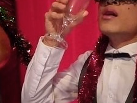 Happy New Year! The cute French-Asian twink Jon Arteen jerks off, ejaculates into a glass, and drinks his own semen asian gay leaked sex videos
