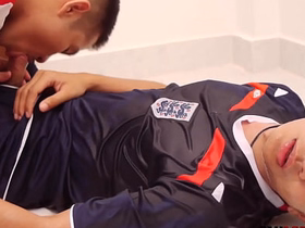 Asian stud barebacked by pissing cheerful after sucking dick man cheerful sex in asian videos